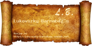 Lukovszky Barnabás névjegykártya