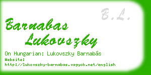 barnabas lukovszky business card