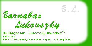 barnabas lukovszky business card